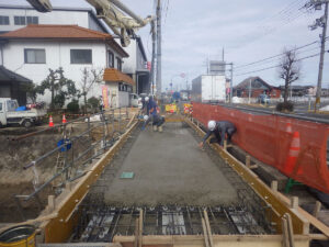 イージーラーメン橋施工中 豊野橋側道橋（京都府丹後土木事務所様）