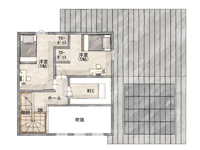 丹波市春日町平松分譲地　5号地2階平面図