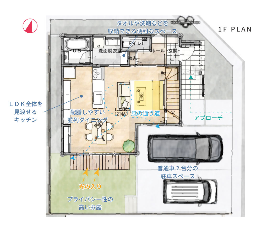 ガーデンプレイス内田（福知山市）　配置図兼1階平面図