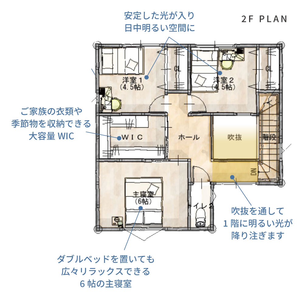 ガーデンプレイス内田（福知山市）　2階平面図