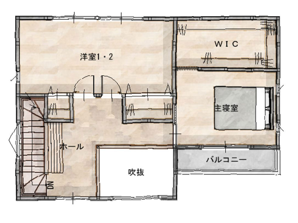 ガーデンプレイス水内Ⅲ（福知山市）　2階平面図