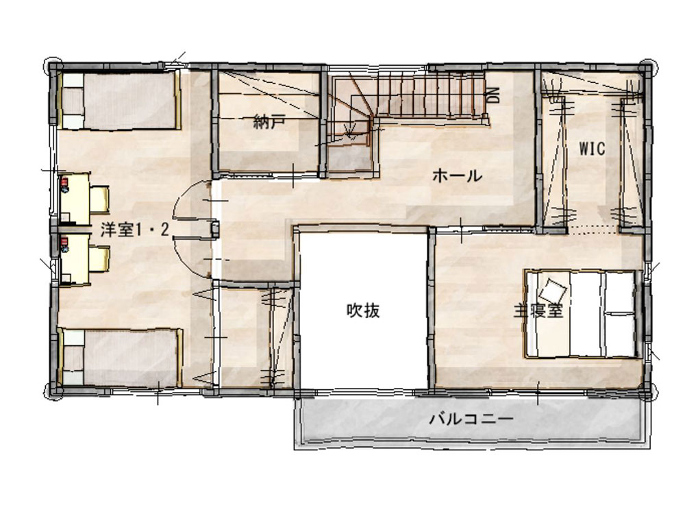 ガーデンプレイス水内Ⅲ（福知山市）　配置図2階