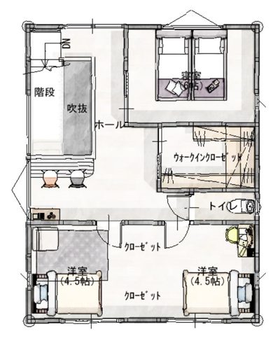 ガーデンプレイス石原Ⅱ（福知山市）　2階平面図