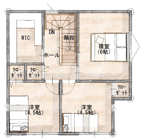 ガーデンプレイス網掛Ⅳ　2階平面図