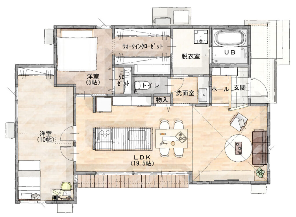 福知山　平屋モデルハウス　間取り