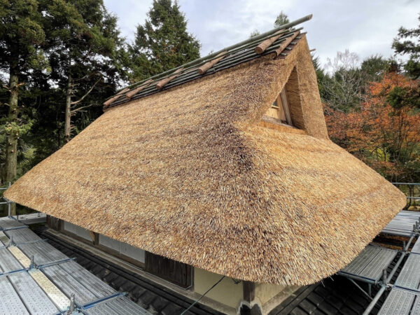 日本の伝統技術　茅葺屋根葺き替え工事