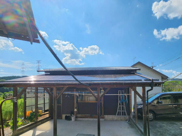 綾部市｜板金屋根葺き替え工事　防水アスファルトルーフィング